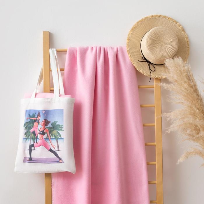 Набор LoveLife "Yoga mom": сумка-шопер 33*39 см + флисовый плед 150*130 см
