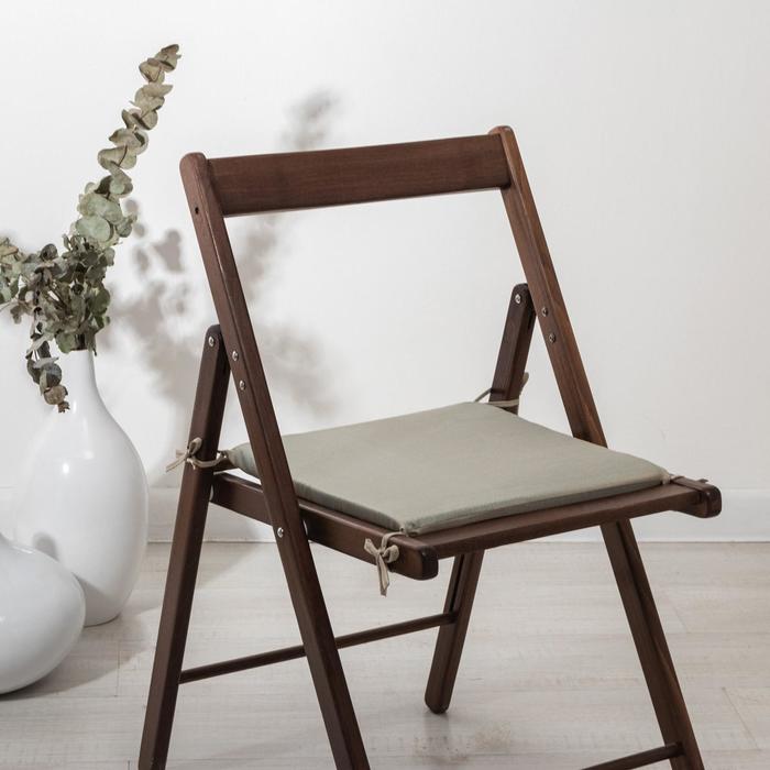 Сидушка на стул «Бамбук», светло-серый, 34х34х1,5 см