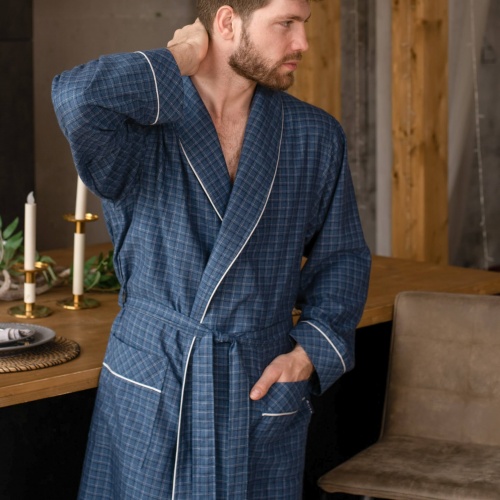 Мужской облегченный халат Arman (Синий)