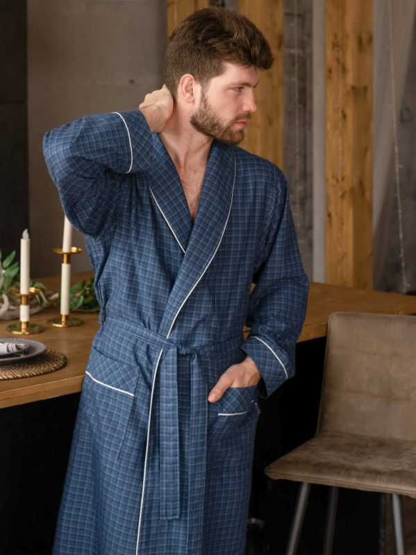 Мужской облегченный халат Arman (Синий)