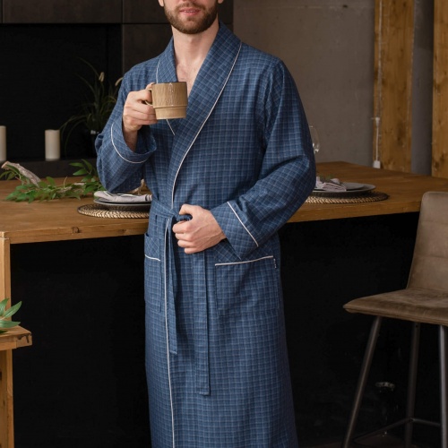 Мужской облегченный халат Arman (Синий)