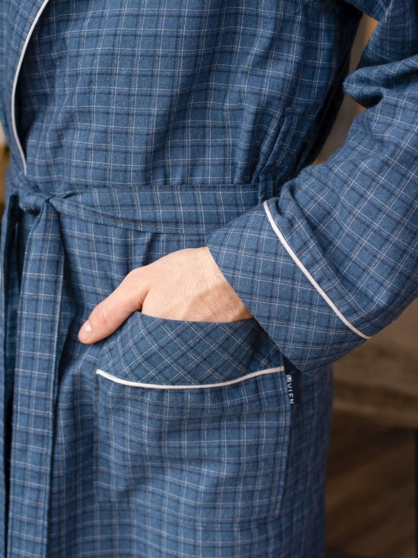 Мужской облегченный халат Arman (Синий)